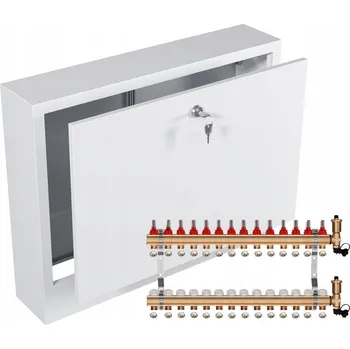 rozdělovač topení Rozdělovač pro podlahové topení, 14 okruhů, mosazný