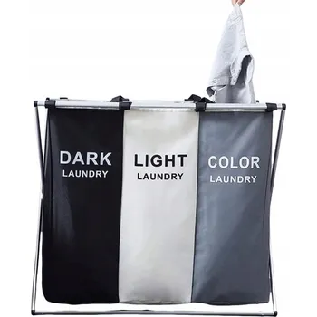 Koš na prádlo KOŠ NA PRÁDLO, SPODNÍ PRÁDLO, ORGANIZÉR, VOLNĚ STOJÍCÍ, NA HRAČKY, 3 KOMORY, SKLÁDACÍ