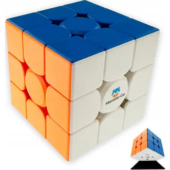 Hlavolam KOSTKA GAN MONSTER GO 3x3x3 MAGNETICKÁ RYCHLOSTNÍ LOGICKÁ KOSTKA + STOJÁNEK