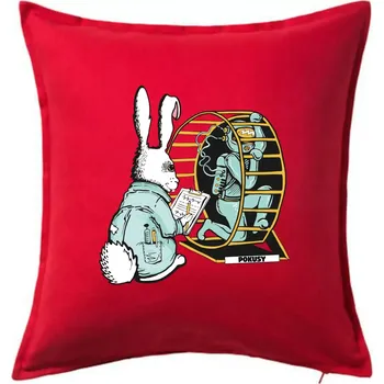 Polštář Pokusy na lidech (Pecka Design) - Polštář 50x50 - 50x50 - Pouze potah ( Červená )