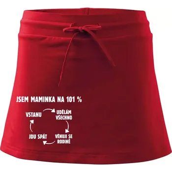 Dámská sukně Jsem maminka na 101 procent - Sportovní sukně - two in one - M ( Červená )