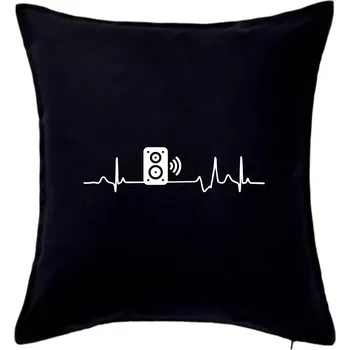 Polštář Ekg reprobedna - Polštář 50x50 - 50x50 - Pouze potah ( Černá )