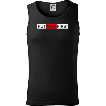 Put God first obdélník - Tílko pánské Core - S ( Černá )
