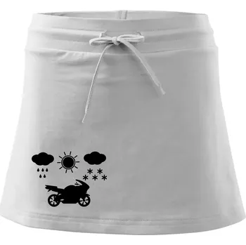 Dámská sukně Motorkář za každého počasí - silnice - Sportovní sukně - two in one - M ( Bílá )