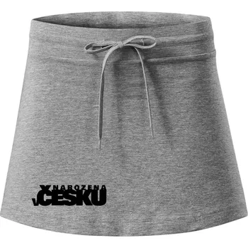 Dámská sukně Nápis - Narozena v Česku - Sportovní sukně - two in one - S ( Tmavě šedý melír )