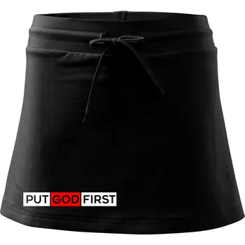 Dámská sukně Put God first obdélník - Sportovní sukně - two in one - S ( Černá )