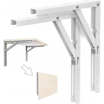 Koupelnový nábytek Skládací úhelníková podpěra police L-400, bílá, sada 2 kusů