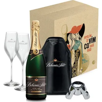 Dárkový potravinový koš Bohemia Sekt Dárkový set Bohemia Sekt pro chladivý okamžik 0.75 l