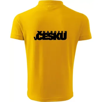 Pánská košile Nápis - Narozen v Česku - Polokošile pánská Pique Polo 203 - 5XL ( Žlutá )