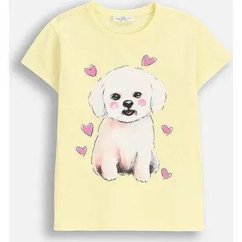 Dětské tričko Coccodrillo žlutá barva, EVERYDAY GIRL A ZC5143228VGA 10X, vel. 92