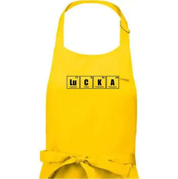 Kuchyňská zástěra Periodická tabulka LUCKA - Dámská zástěra na vaření - Univerzální velikost ( Žlutá )