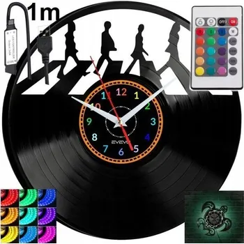 Hodiny Liverpool Rock Band Nástěnné Hodiny S LED RGB Podsvícením Na Dálkové Ovládání Vinylová Deska