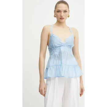 Dámská halenka Halenka Ermanno Firenze dámská, modrá barva, hladká, 56TL025ES3 50X, vel. 40