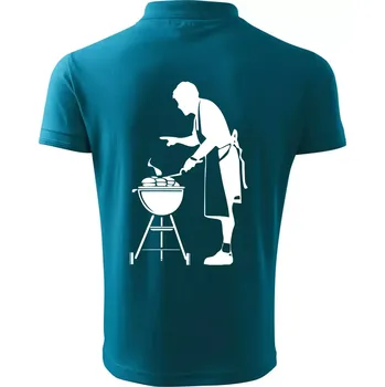 Pánská košile Grilování - Kuchař - Polokošile pánská Pique Polo 203 - 4XL ( Tmavý tyrkys )
