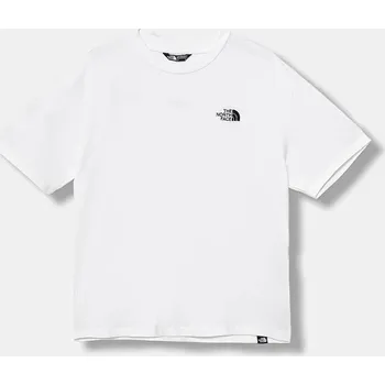 Chlapecké tričko Dětské bavlněné tričko The North Face TEEN ESSENTIAL OVERSIZE SS TEE bílá barva, s aplikací, NF0A8EFPFN41 00X, vel. 146-151