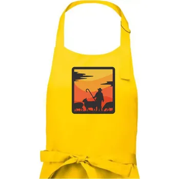 Kuchyňská zástěra Pastevec ovcí - čtverec - Pánská zástěra na vaření - Univerzální velikost ( Žlutá )