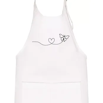 Kuchyňská zástěra Dráha letu motýla - srdce - Dětská zástěra na vaření - Univerzální velikost ( Bílá )
