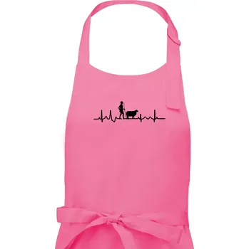 Kuchyňská zástěra Ekg pastevec ovcí - Pánská zástěra na vaření - Univerzální velikost ( Růžová )