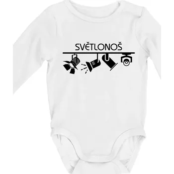Kojenecký body Osvětlovač - světlonoš - Body kojenecké s dlouhým rukávem - Dlouhý r. do 3 měs ( Bílá )