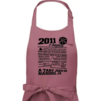 Kuchyňská zástěra 2011 v kostce - Pánská zástěra na vaření - Univerzální velikost ( Starorůžová )
