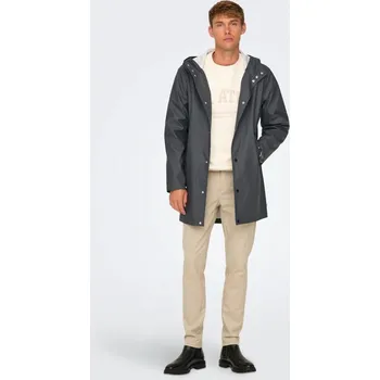 Pánská casual bunda Only Rain Anorak Grey Pinstripe L