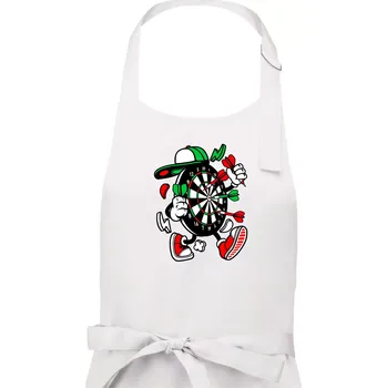 Kuchyňská zástěra Šipkař kreslený terč - Dámská zástěra na vaření - Univerzální velikost ( Bílá )