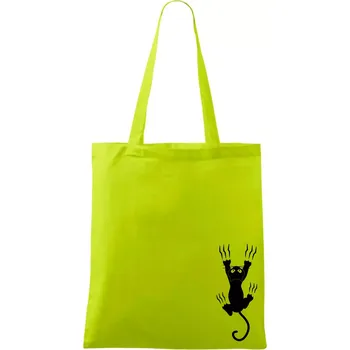 Kočka visící - Taška bavlněná - 42 x 38 cm ( Limetková )