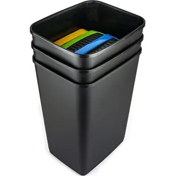 Odpadkový koš Sada odpadkových košů na tříděný odpad - na papír, plast, sklo, 18 l
