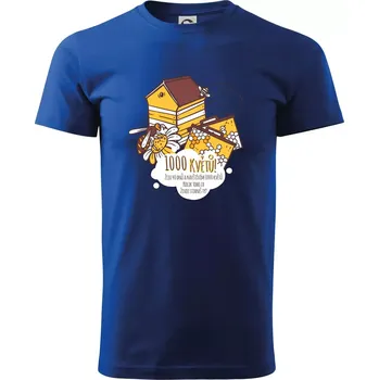 Včela - 1000 květů - Triko extra velké (5-8XL) - 7XL ( Královská modrá )