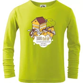 Dětská móda Včela - 1000 květů - Triko dětské Long Sleeve - 146 cm/10 let ( Limetková )