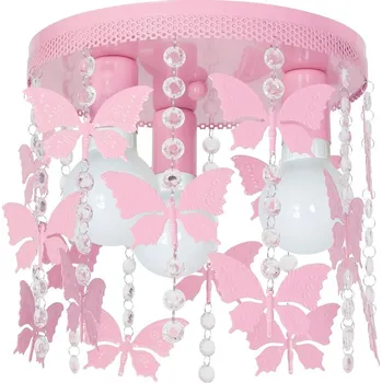 Dětské svítidlo Dětské stropní svítidlo Angelica, 1x křišťálové/růžové kovové stínítko, p