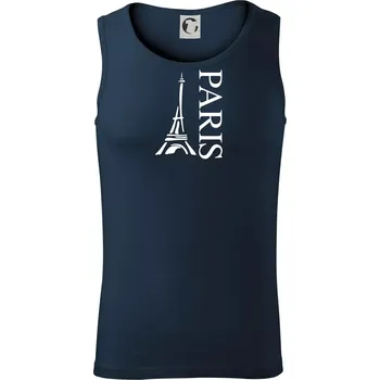Paris nápis Eiffelovka na výšku - Tílko pánské Core - 2XL ( Námořní modrá (velmi tmavá - téměř černá) )