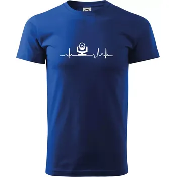 Pánské tričko Ekg osvětlovač - robo hlava - Triko extra velké (5-8XL) - 7XL ( Královská modrá )