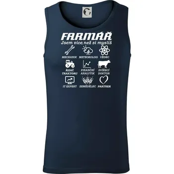 Symboly farmář - Traktorista a partner - Tílko pánské Core - 2XL ( Námořní modrá (velmi tmavá - téměř černá) )