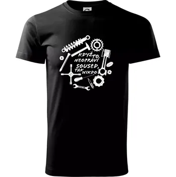 Pánské tričko Automechanik - Když to neopraví soused - Triko extra velké (5-8XL) - 6XL ( Černá )