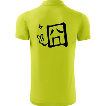 Pánská košile Čínský symbol - smutný - Polokošile Victory sportovní (dresovina) - M ( Limetková )
