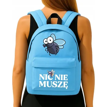 Školní batoh ŠKOLNÍ BATOH Modrý "NIC NEMUSÍM" Studentský Prostorný Do Školy VIRAL