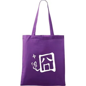 Čínský symbol - smutný - Taška bavlněná - 42 x 38 cm ( Fialová )