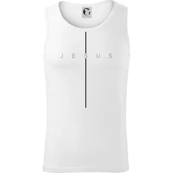 Jesus nápis v kříži - Tílko pánské Core - 2XL ( Bílá )