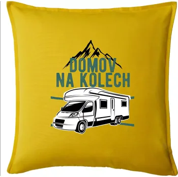 Polštář Domov na kolech - Polštář 50x50 - 50x50 - Pouze potah ( Žlutá )