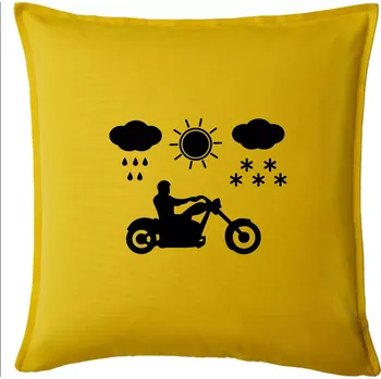 Polštář Motorkář za každého počasí - chopper - Polštář 50x50 - 50x50 - Pouze potah ( Žlutá )
