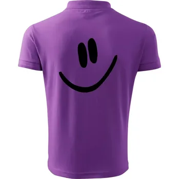 Pánská košile Emoji bez obrysu - usměv - Polokošile pánská Pique Polo 203 - 3XL ( Fialová )