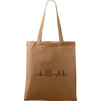 Nákupní taška Ekg zvukař - mixpult - Taška bavlněná - 42 x 38 cm ( Cappuccino )