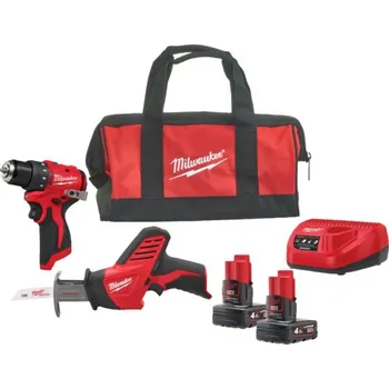 Sada nářadí MILWAUKEE Sada aku nářadí M12 BLPP2A-402B, 2x4.0Ah