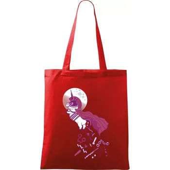 Nákupní taška Drsný jednorožec (Pecka design) - Taška bavlněná - 42 x 38 cm ( Červená )