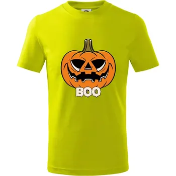 Chlapecké tričko Halloween dýně - Tričko dětské bavlněné - 98 cm / 2 roky ( Limetková )
