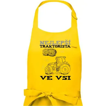 Kuchyňská zástěra Nejlepší traktorista ve vsi - Pánská zástěra na vaření - Univerzální velikost ( Žlutá )