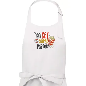Kuchyňská zástěra Go get some popcorn - Pánská zástěra na vaření - Univerzální velikost ( Bílá )