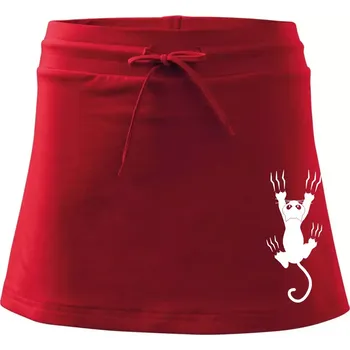 Dámské oblečení Kočka visící - Sportovní sukně - two in one - S ( Červená )