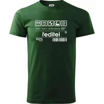 Čárový kód - Ředitel - Triko extra velké (5-8XL) - 7XL ( Lahvově zelená )